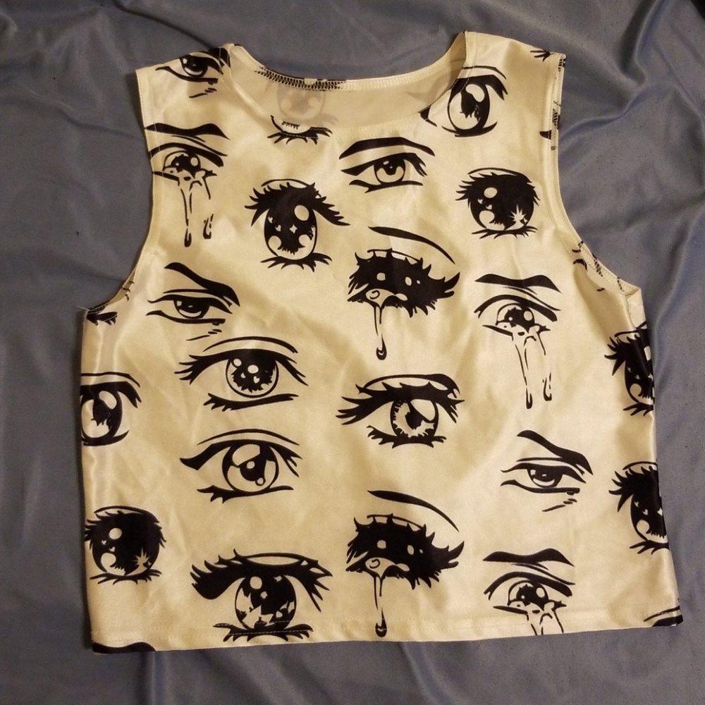 Anime eye crop top